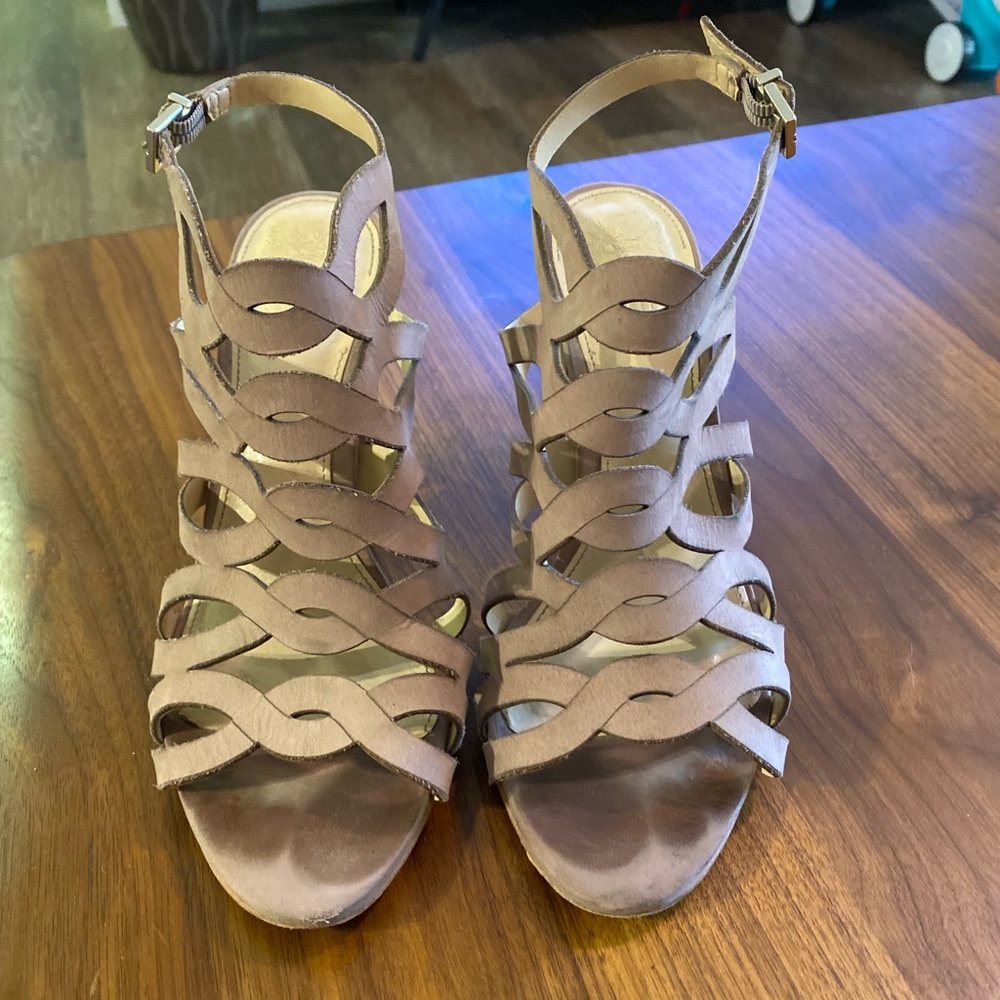 Vince Camuto caged leather heels
